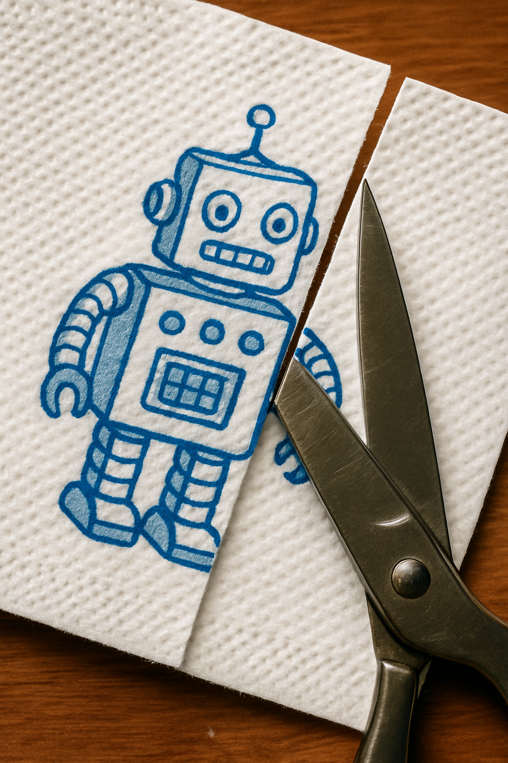 The Napkin Effect: Scissors vs. Robots